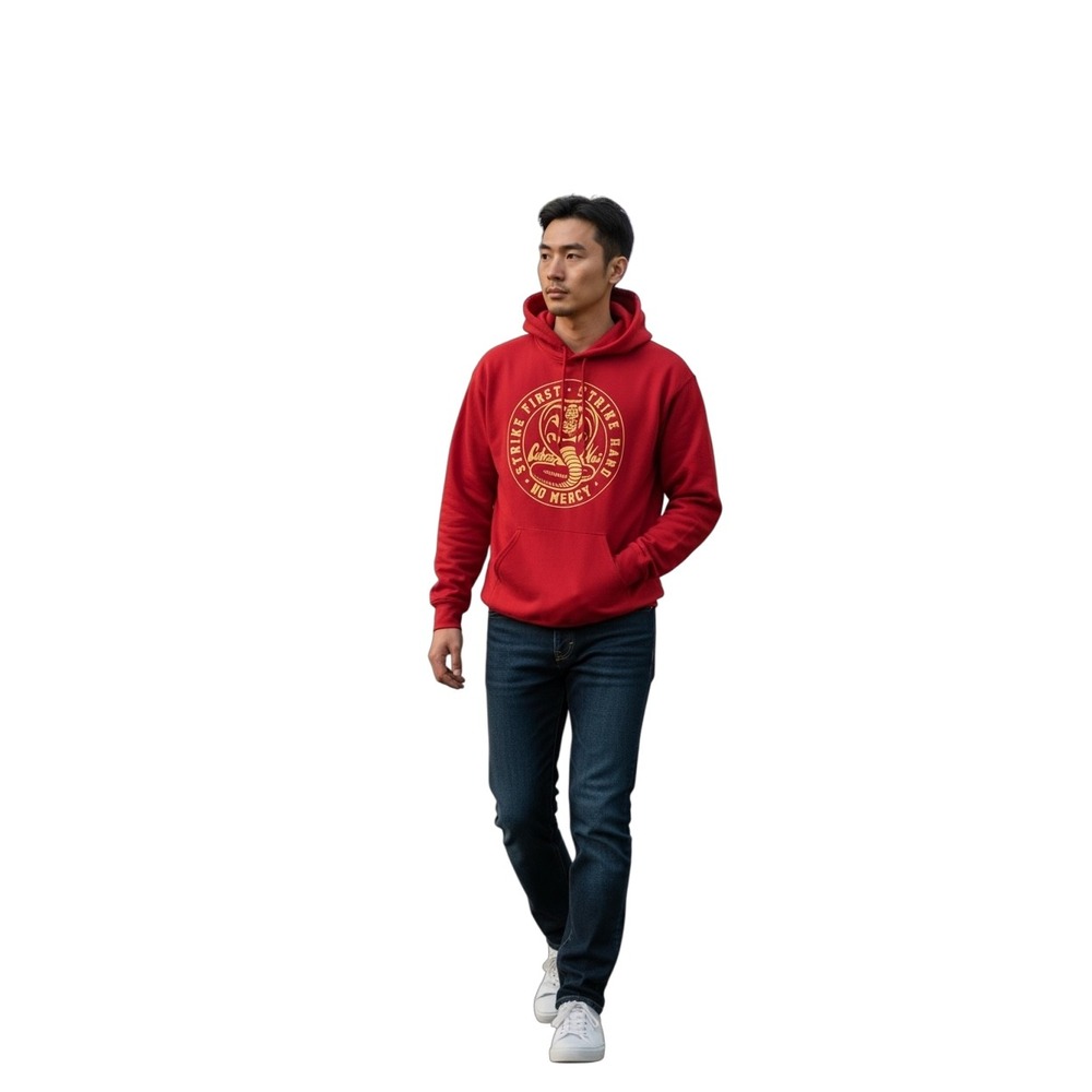 Cobra Kai Hoodie Youth XL Red Gildan Heavy Blend‎ Strike First No Mercy